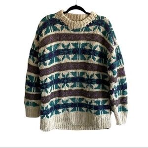 HAND MADE IN ECUADOR Wool Chunky Knit Sweater XL